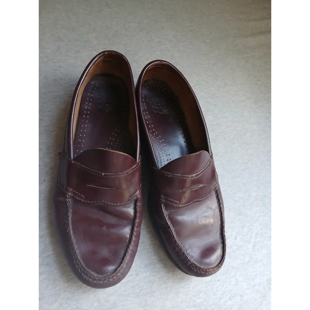 Bass Weejuns Mens 10.5 D Leather Oxblood Loafers Casual Work Dress Slip On